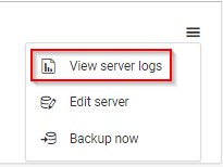 Accessing server logs for backups