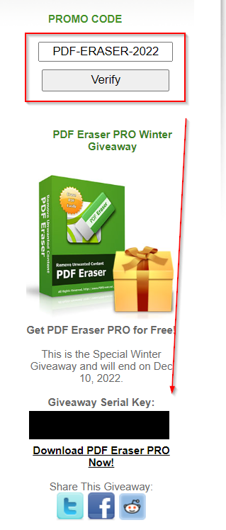 PDF Eraser Pro giveaway key