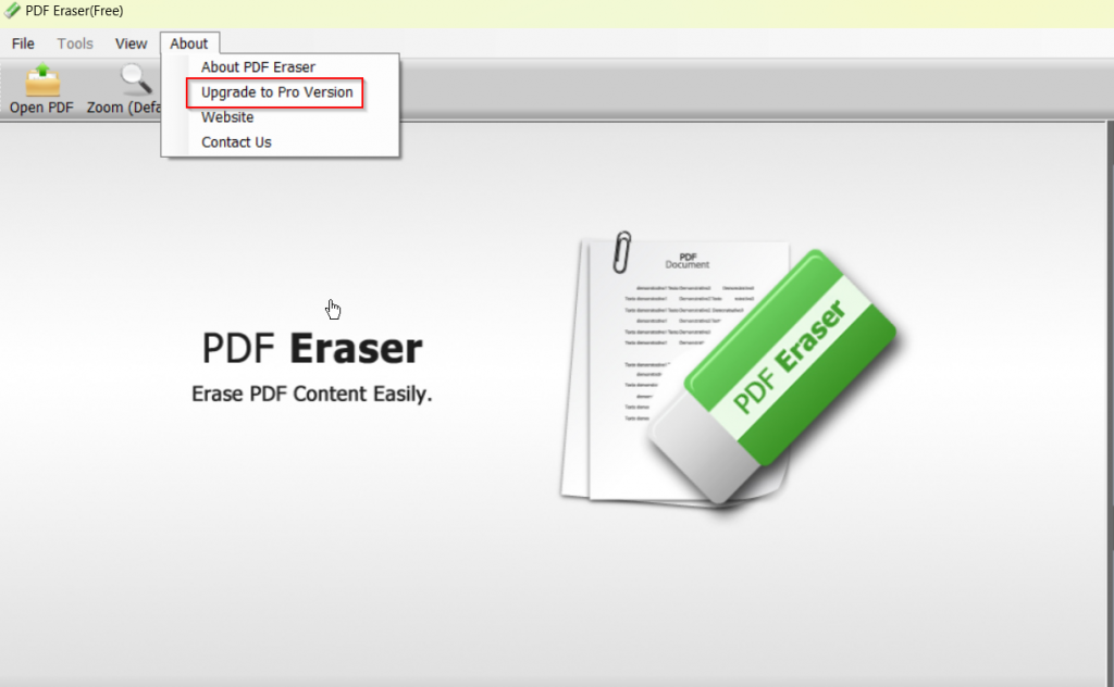 Upgrading PDF Eraser to Pro