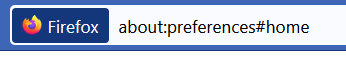 accessing Firefox Home Content settings directly from the address bar