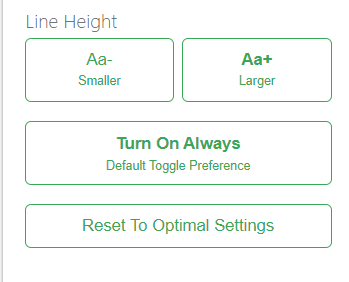 change reading settings in Jiffy Reader