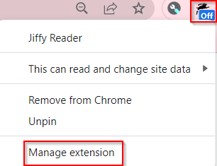 accessing Jiffy Reader settings