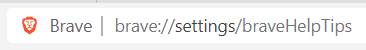 directly access Brave browser Help tips settings