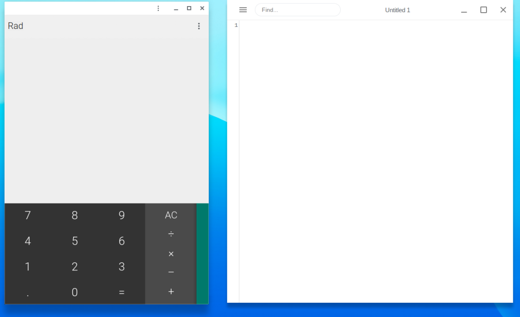 default apps like text editor and calculator in ChromeOS Flex 