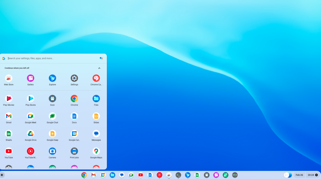 Launcher in ChromeOS Flex 