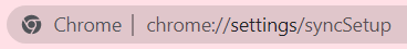 Accessing Chrome sync setup settings