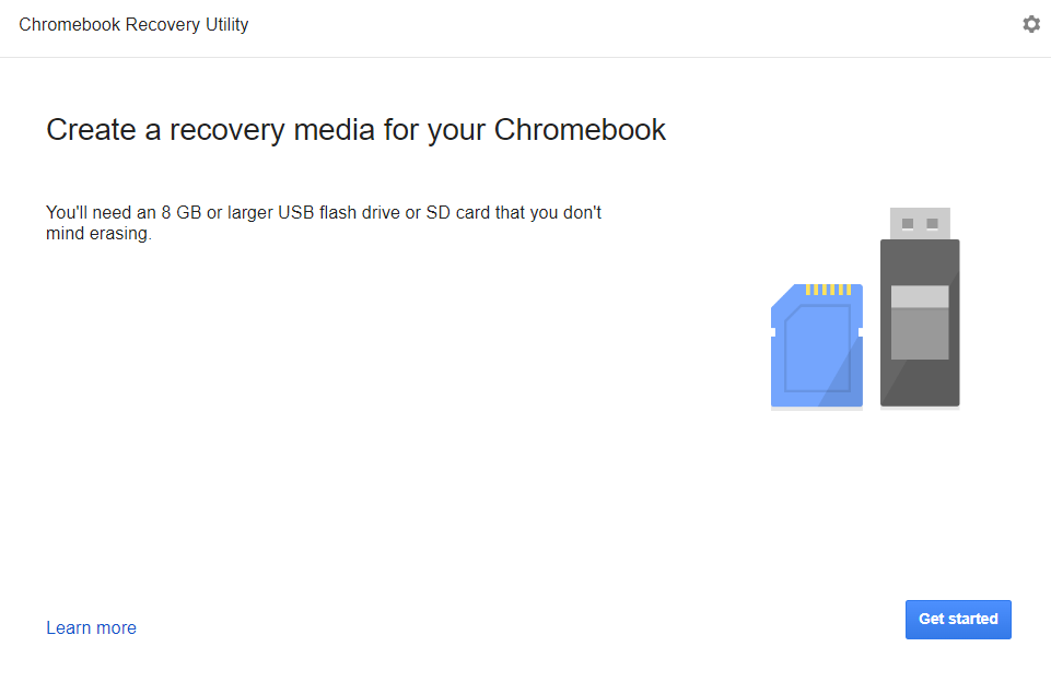 Chromebook recovery media extension 