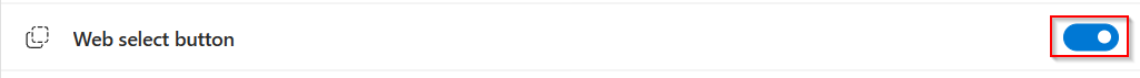 enable Web Select button in Edge