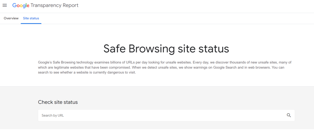 Google Safe Browsing tool