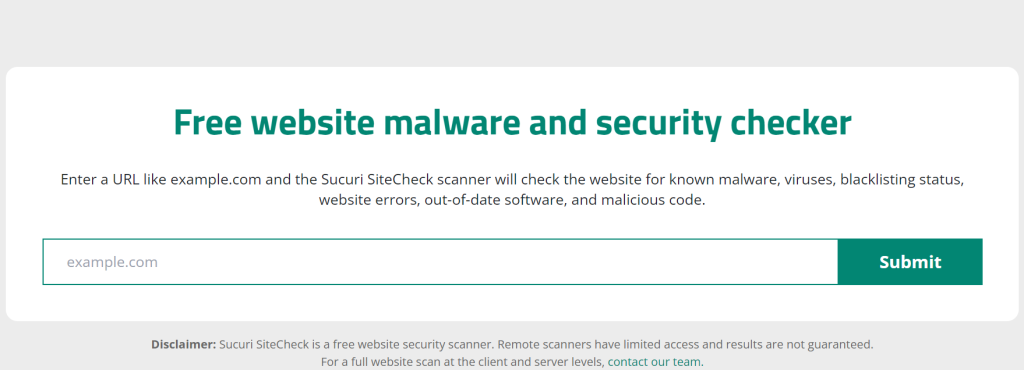 Sucuri Website Checker