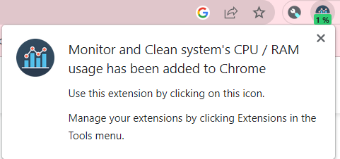 Monitor and Clean added to Chrome