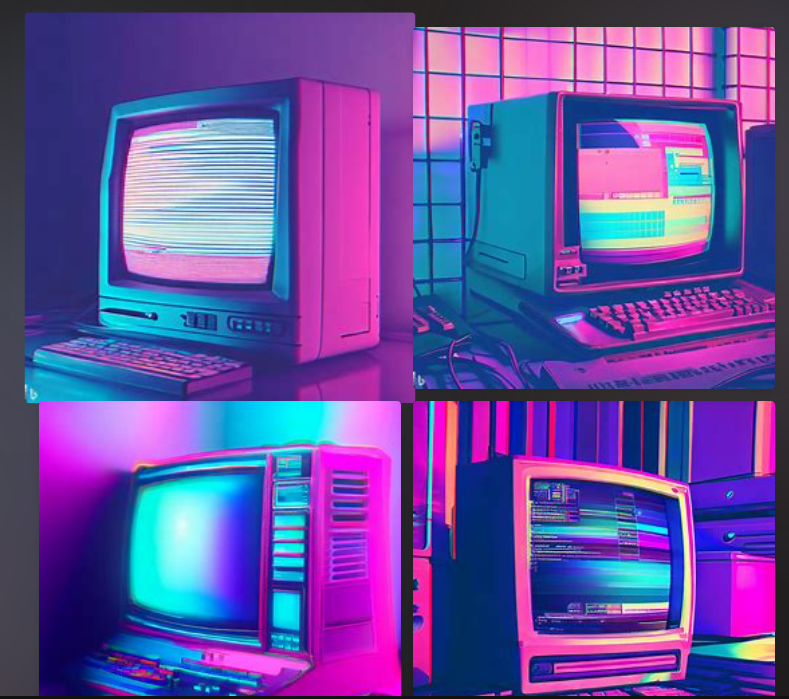 Computers from the 90s AI generated images