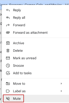 Choose Gmail message to mute