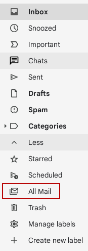 All Mail folder in Gmail