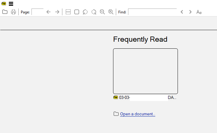 Sumatra PDF reader by default shows a list of all the recently opened PDFs