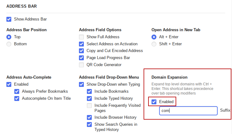 Domain Expansion is disabled by default in Vivaldi