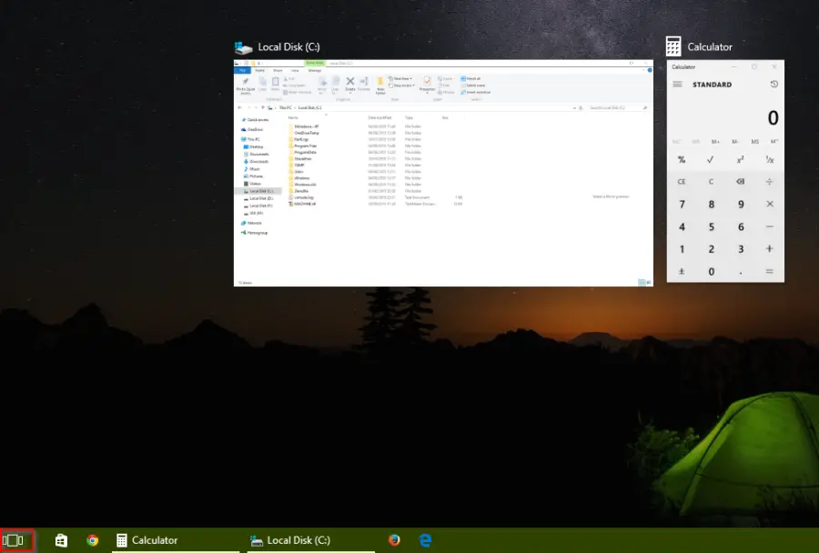 Windows 10 interface