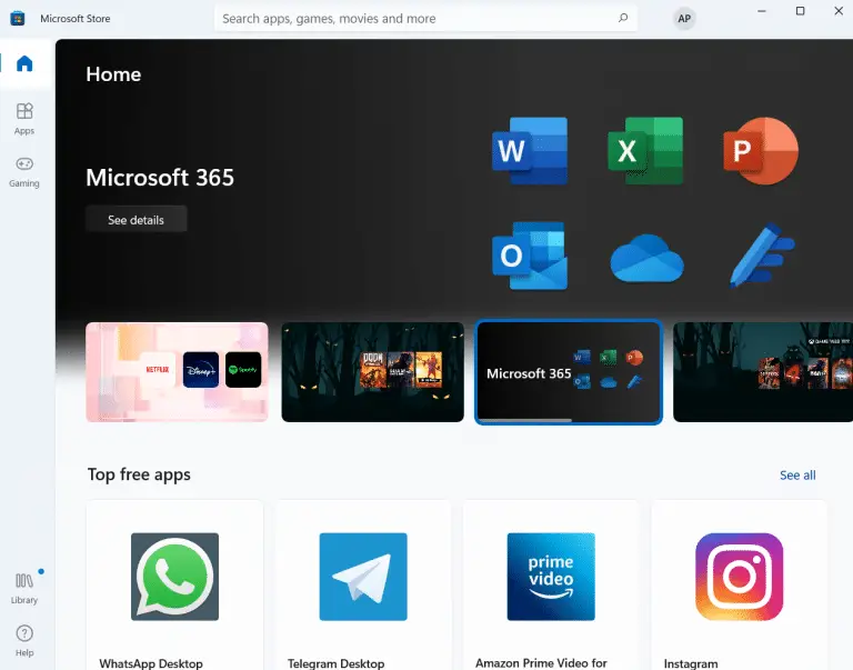 Revamped Microsoft Store in Windows 11