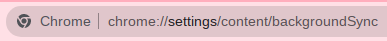 accessing background sync settings in Chrome