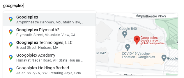 search for locations with the Place Smart Chips in Docs