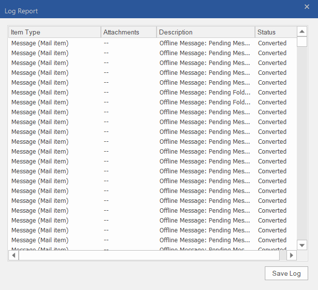 Log file to view the conversion details in Stellar Converter for OST