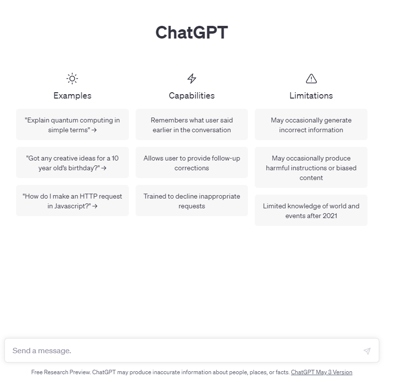 ChatGPT capabilities