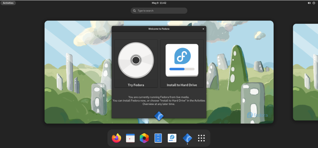 Fedore live environment
