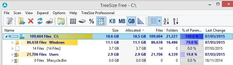 TreeSize Free