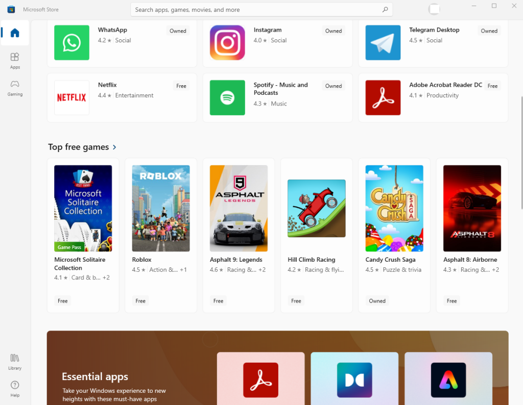 Microsoft Store has many official apps for Windows