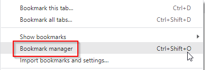 Chrome bookmarks manager