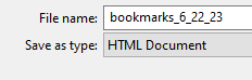 Brave browser bookmarks as HTML file 