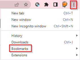 Chrome bookmarks menu