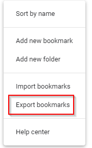 export Chrome bookmarks