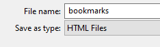 Firefox bookmarks as HTML file 