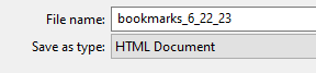 Chrome bookmarks as HTML file 