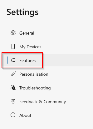 accessing Phone Link  settings on PC