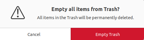 Mnaually empty trash in  Ubuntu 22.04