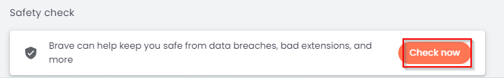 safety check feature in brave browser