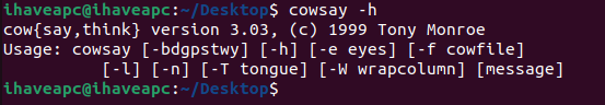 cowsay help command