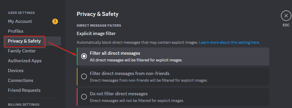 Discord explicit images filter