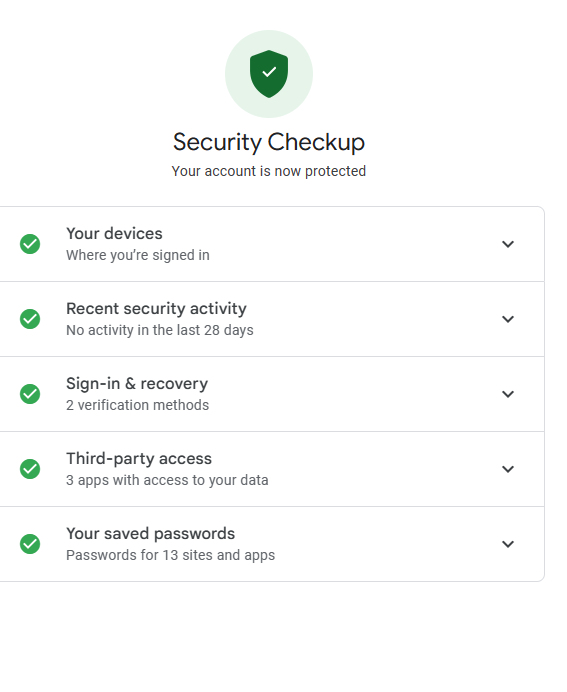 Google security checkup