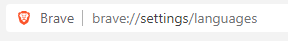 Accessing Brave browser language settings