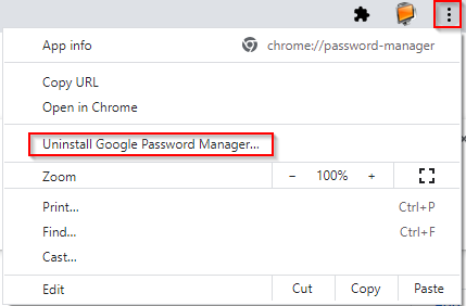 uninstall Google Password Manager 