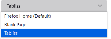 Changing the New tabs settings in Firefox