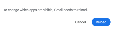 Reload Gmail for the changes to take effect