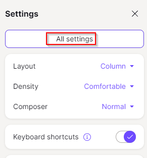 Proton Mail All settings