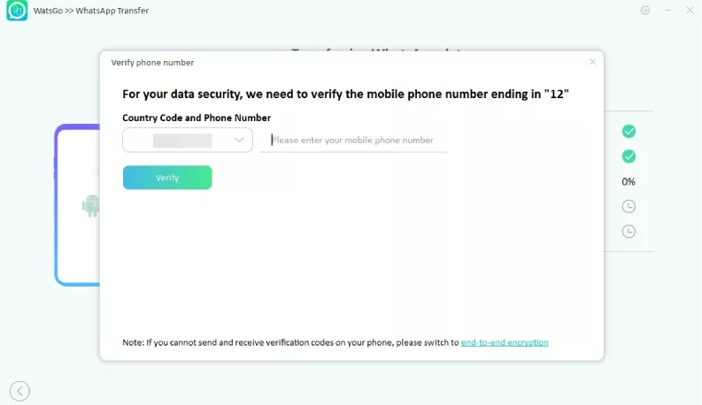 verify the WhatsApp phone number in iToolab WatsGo