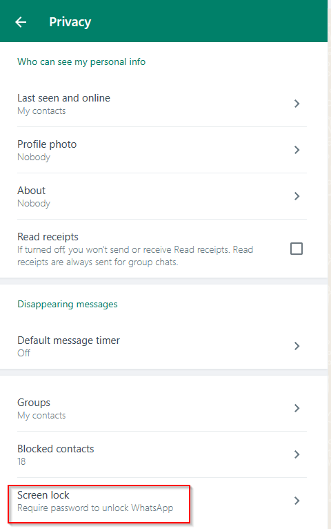 Screen lock is disabled by default in WhatsApp Web