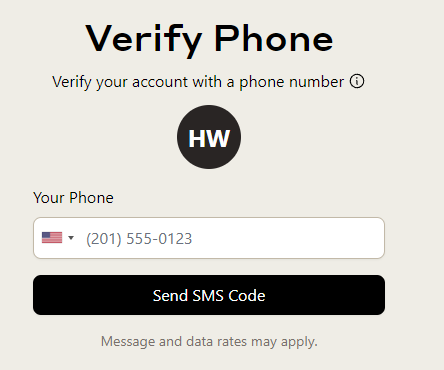 Verify phone number for creating an account for Claude