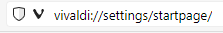 Accessing Vivaldi start page settings